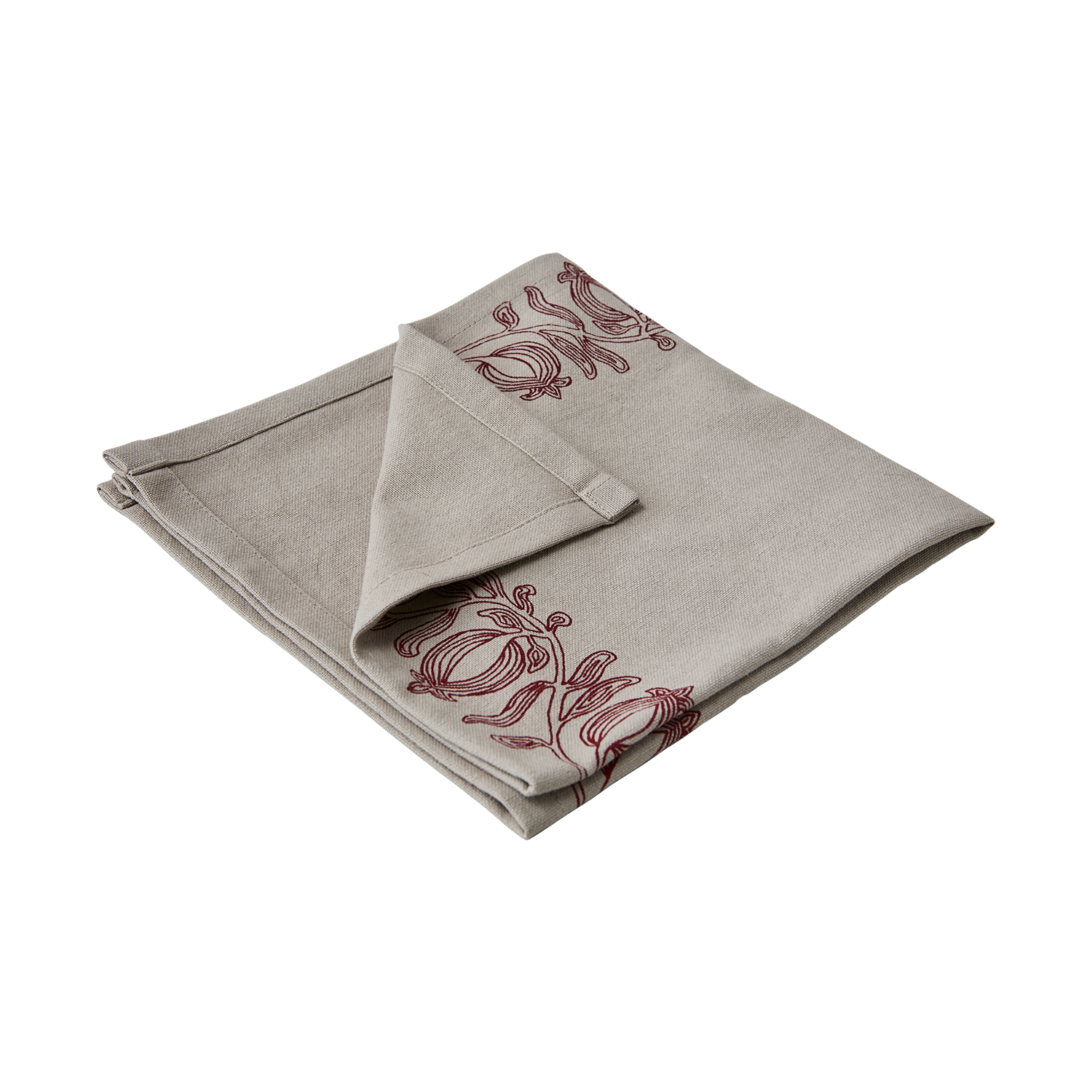 FLISA Servett, Natur/burgundy