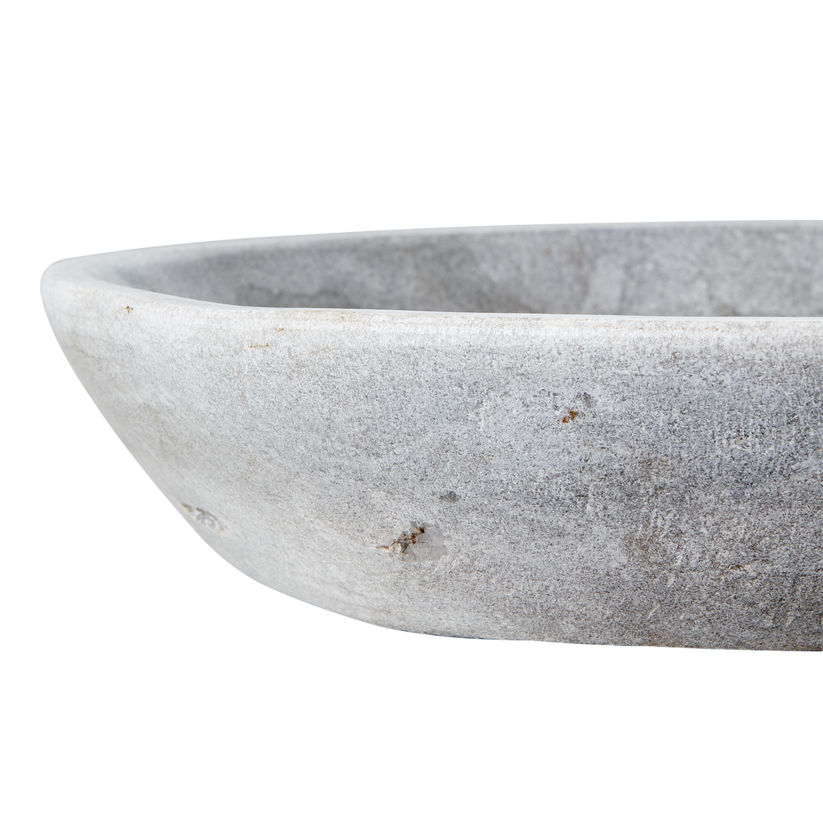 THYME Skål i grå marmor med matt yta och naturlig ådring, diameter 31 cm – bild 2