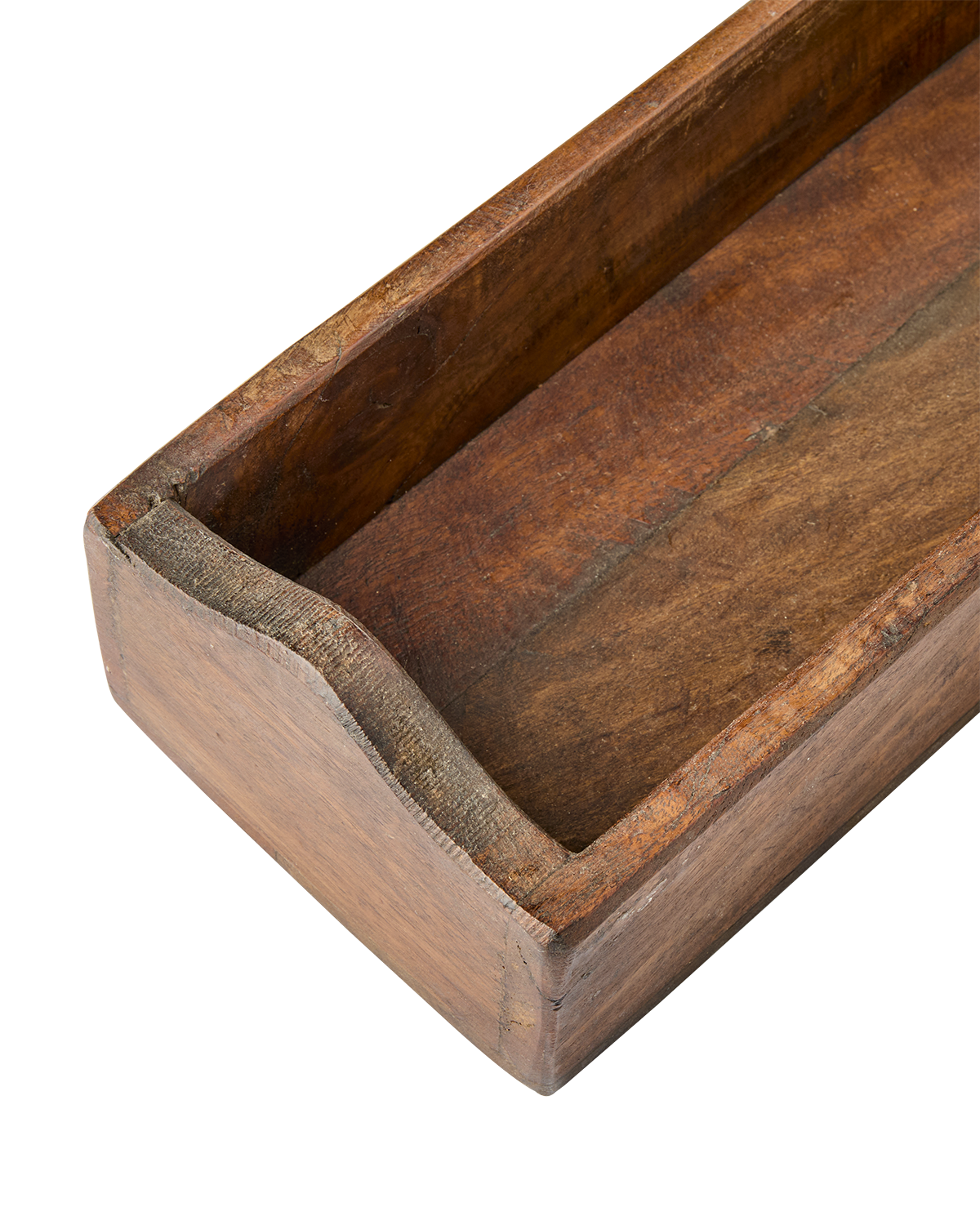 TREASURE Låda i brunt trä med bågformade gavlar, längd 40 cm – bild 2