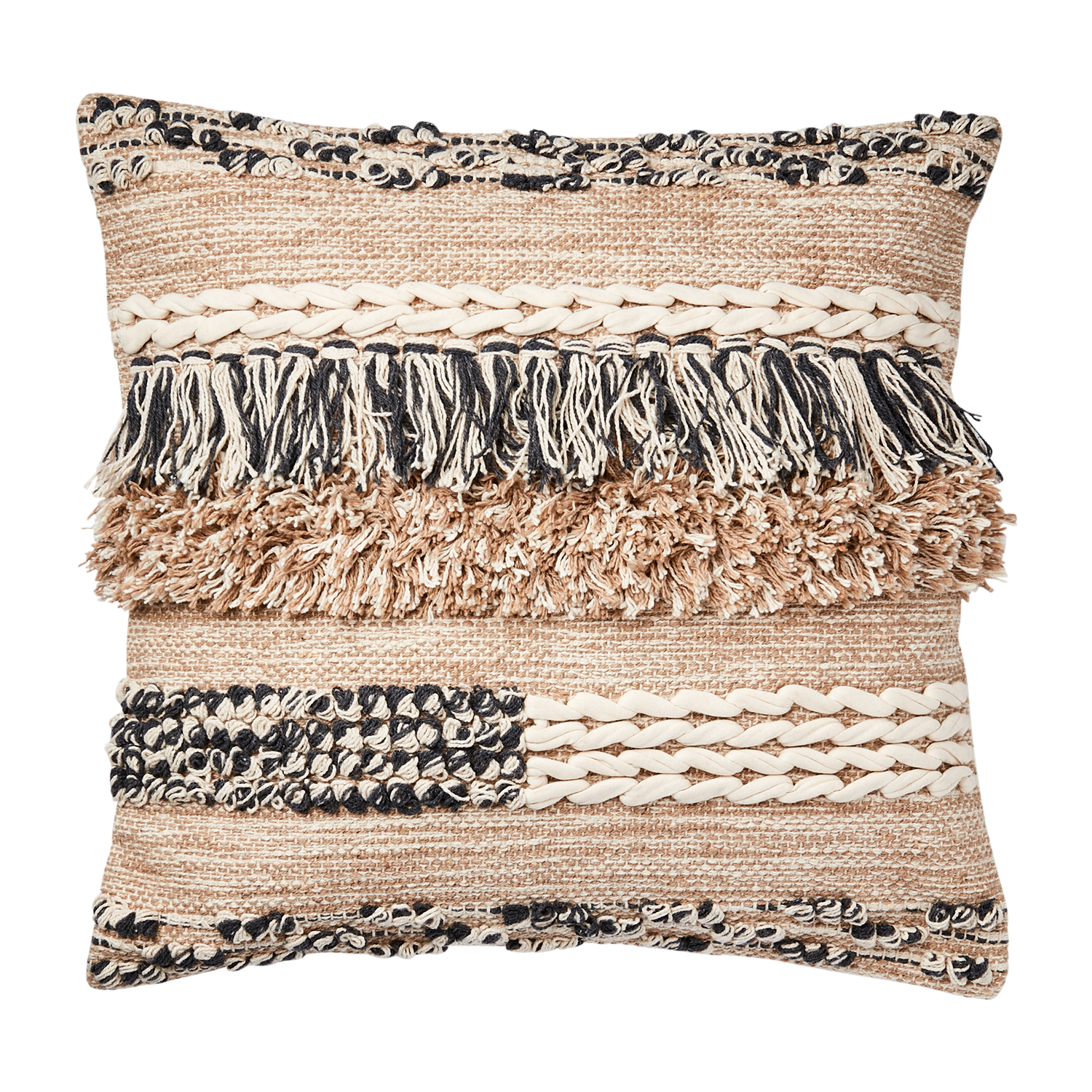MINNA Kuddfodral, Beige/grå/elfenben 5