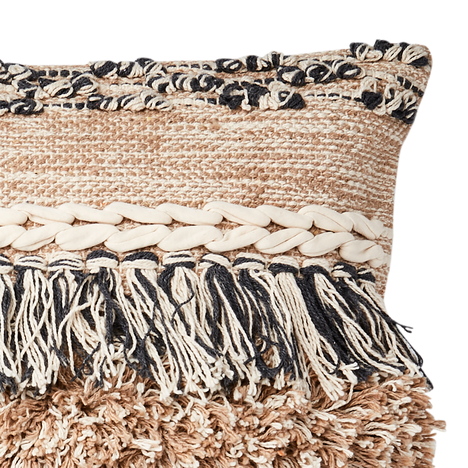 MINNA Kuddfodral, Beige/grå/elfenben 7