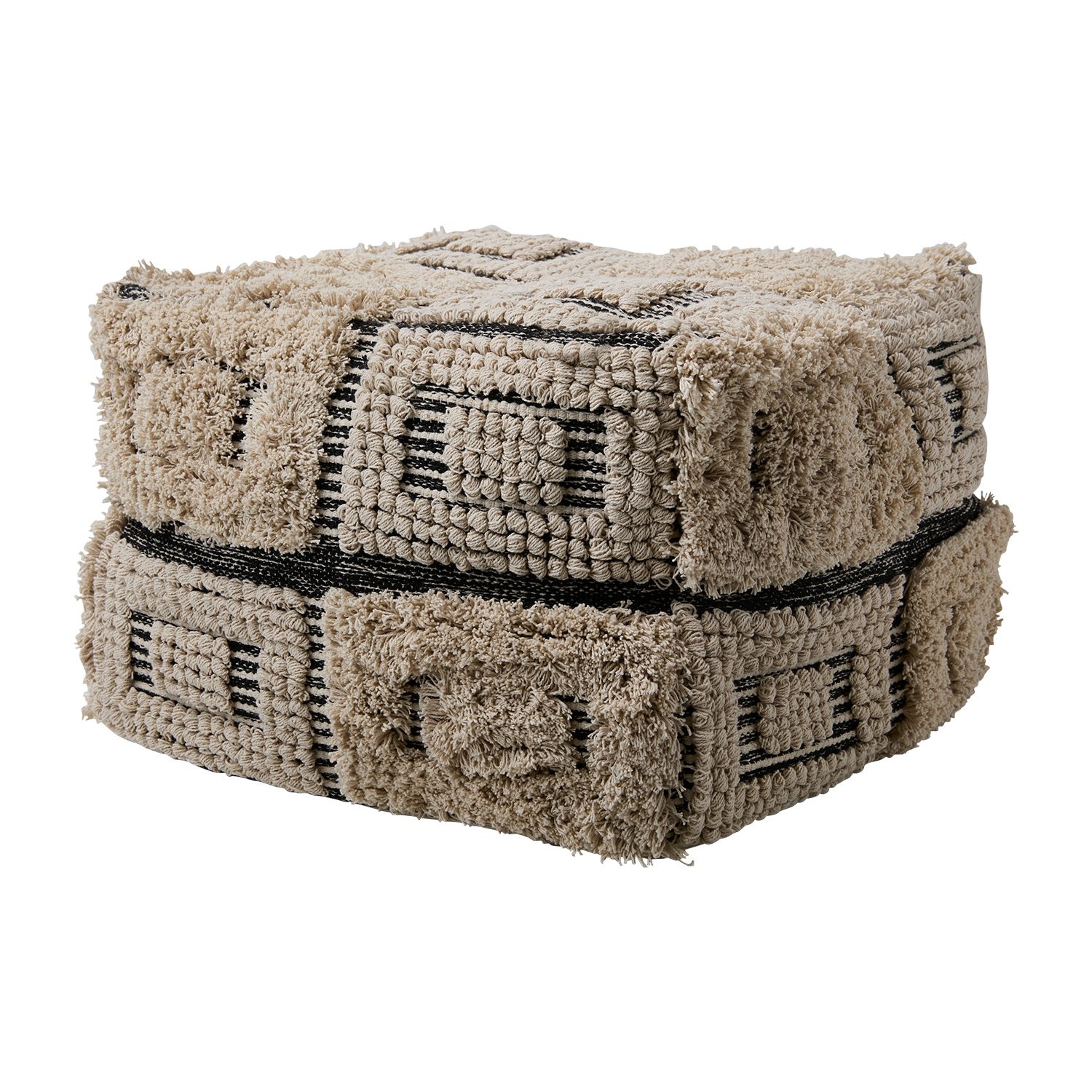 MINNA Sittpuff, Elfenben/svart