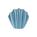 SHELL Vas i gråblått glaserat stengods formad som ett musselskal, höjd 17 cm