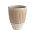 MAGDA Kopp, Beige – räfflad kopp i stengods utan öra, Ø7,5 × H9 cm