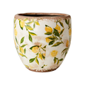 LEMONA Kruka M, Vit/grön/gul