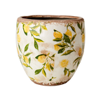 LEMONA Kruka M, Vit/grön/gul