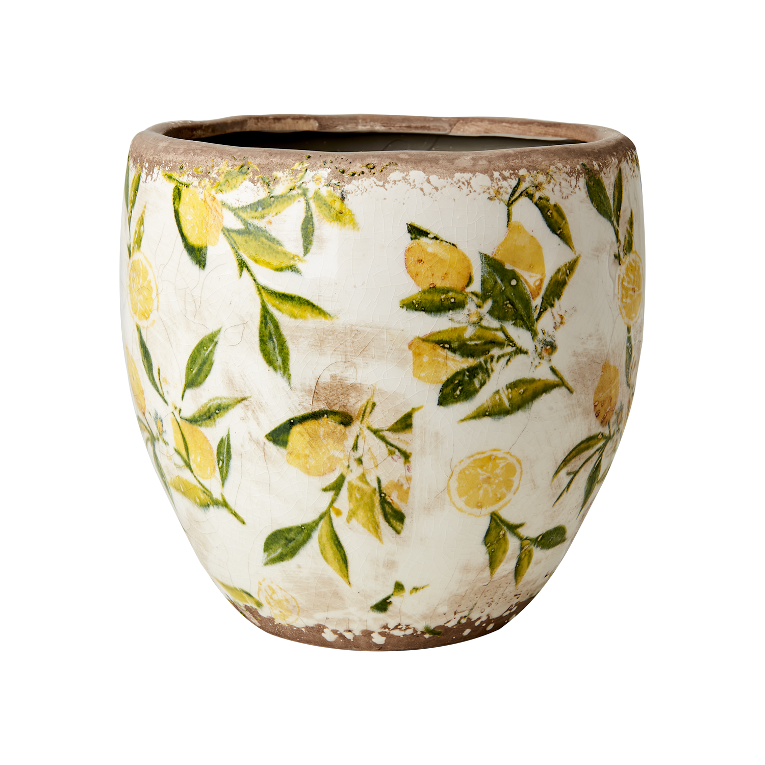 LEMONA Kruka M, Vit/grön/gul