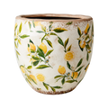 LEMONA Kruka L, Vit/grön/gul