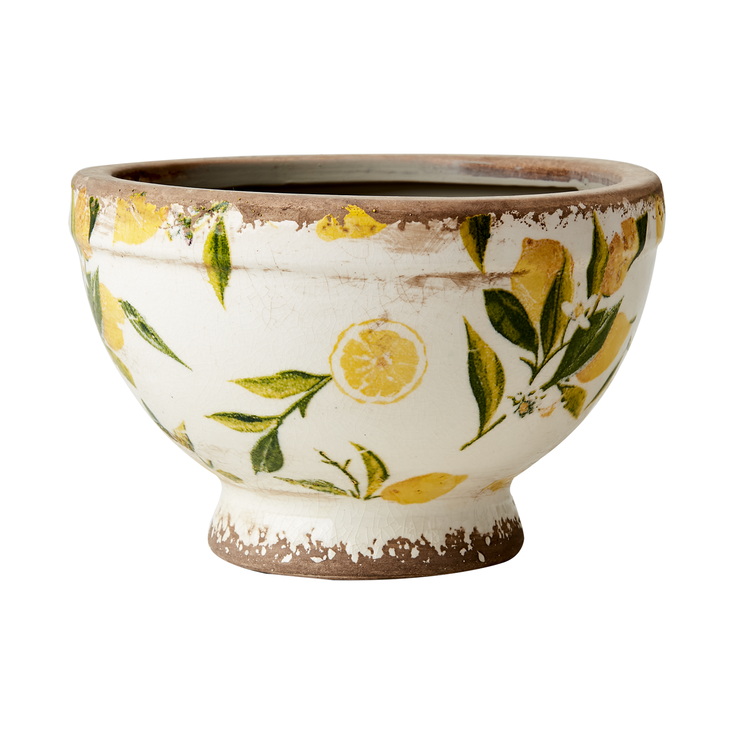 LEMONA Kruka S, Vit/grön/gul