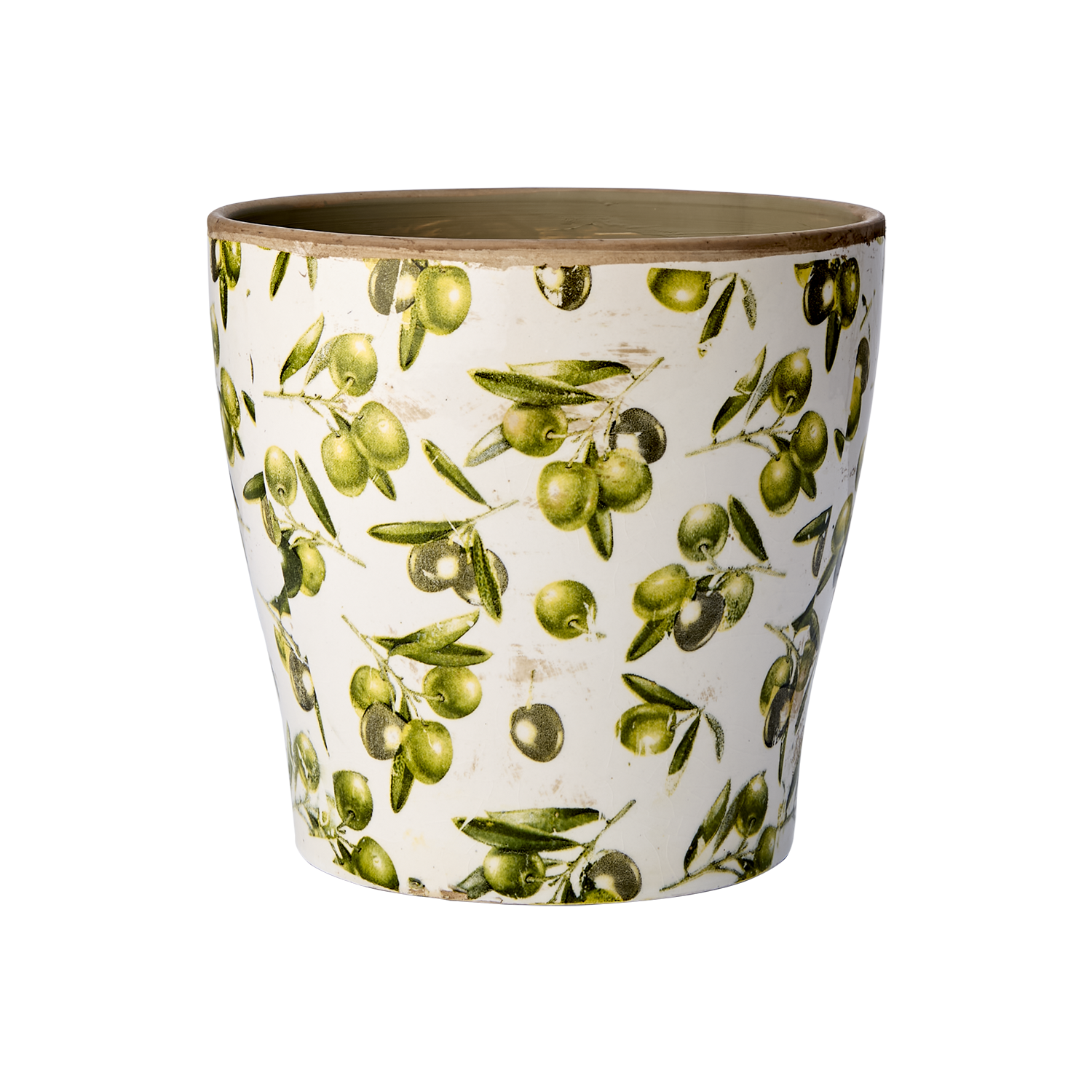 OLIVE Kruka, Vit/grön