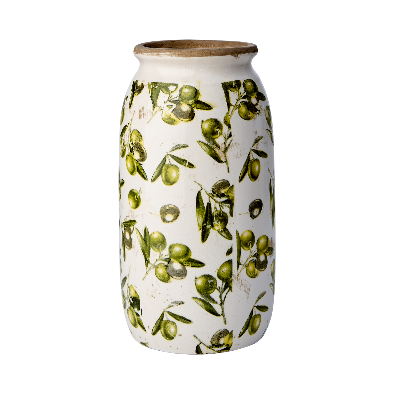 OLIVE Vas, L, Vit/grön