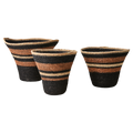 MADIBA Korg, set om 3, Svart/brun/beige