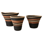 MADIBA Korg, set om 3, Svart/brun/beige