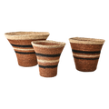 MADIBA Korg, set om 3, Brun/beige/svart