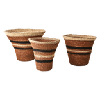 MADIBA Korg, set om 3, Brun/beige/svart
