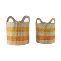 SIXTEN Korg, set om 2, Natur/orange/gul