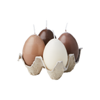 EGG CANDLES Hönsägg, 4-pack, Brun/beige/elfenben