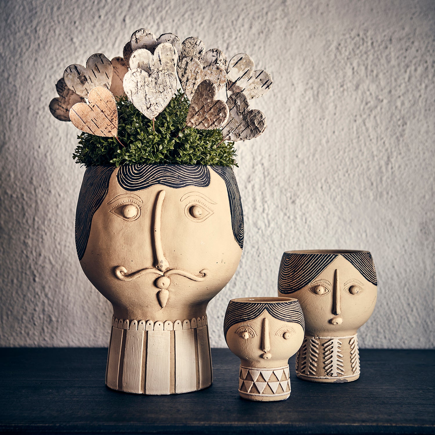 CAMILLE Kruka L, Beige/svart 2