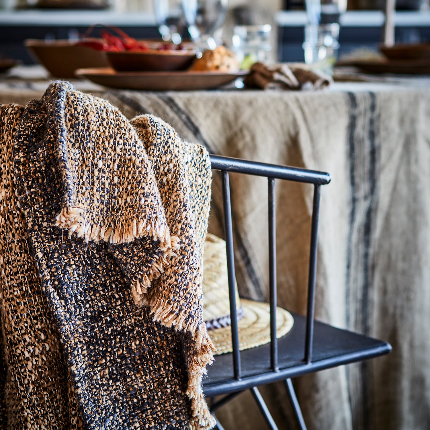 NINA Filt, Svart/beige 3