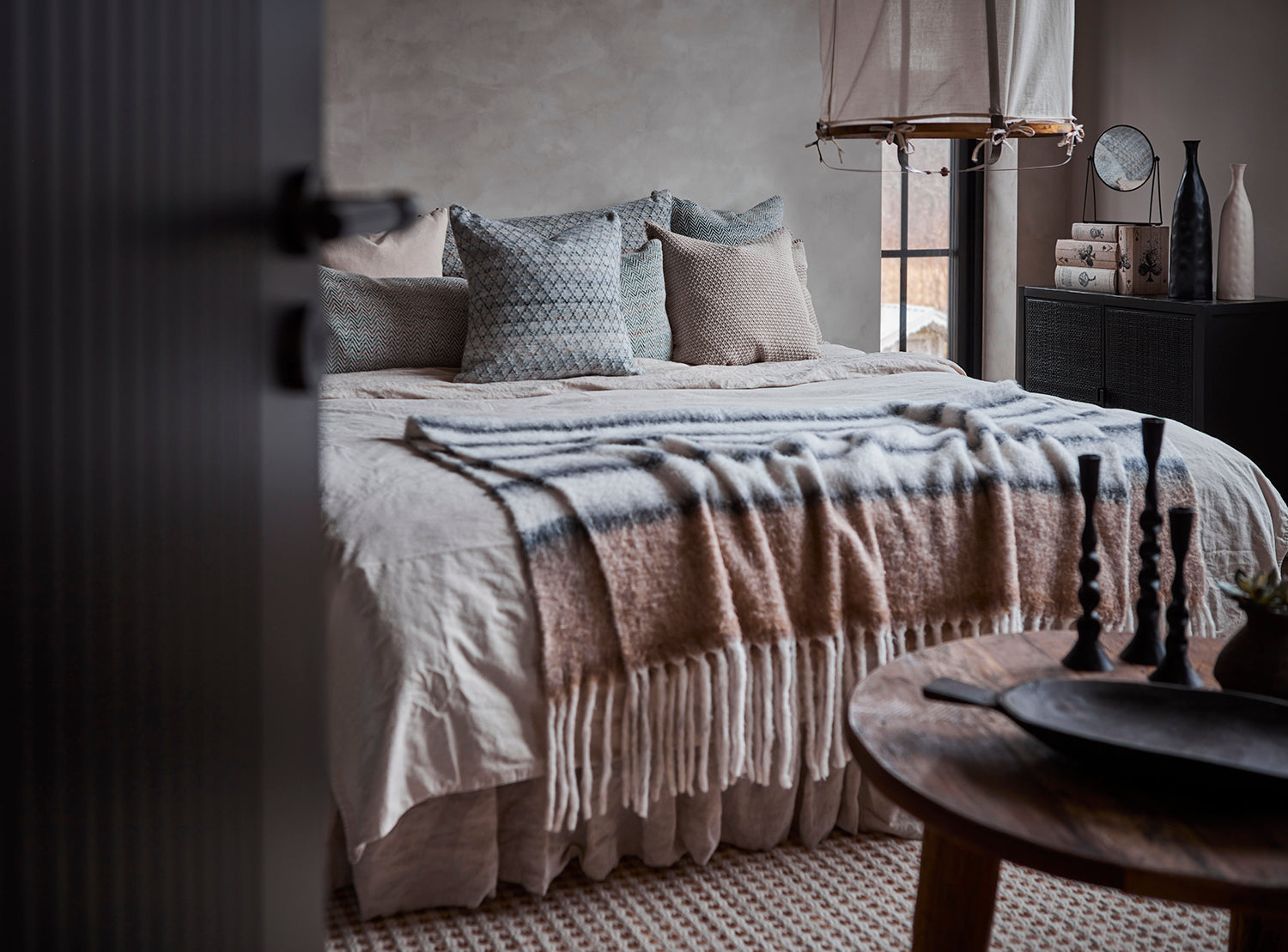 FRASSE Filt, Beige/svart/vit 2
