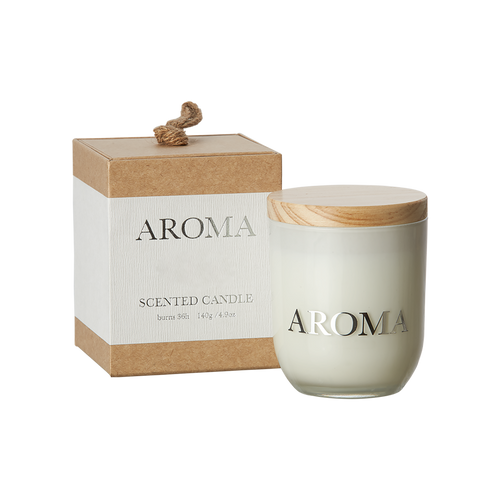 AROMA Doftljus M Exotic amber, Brun/vit