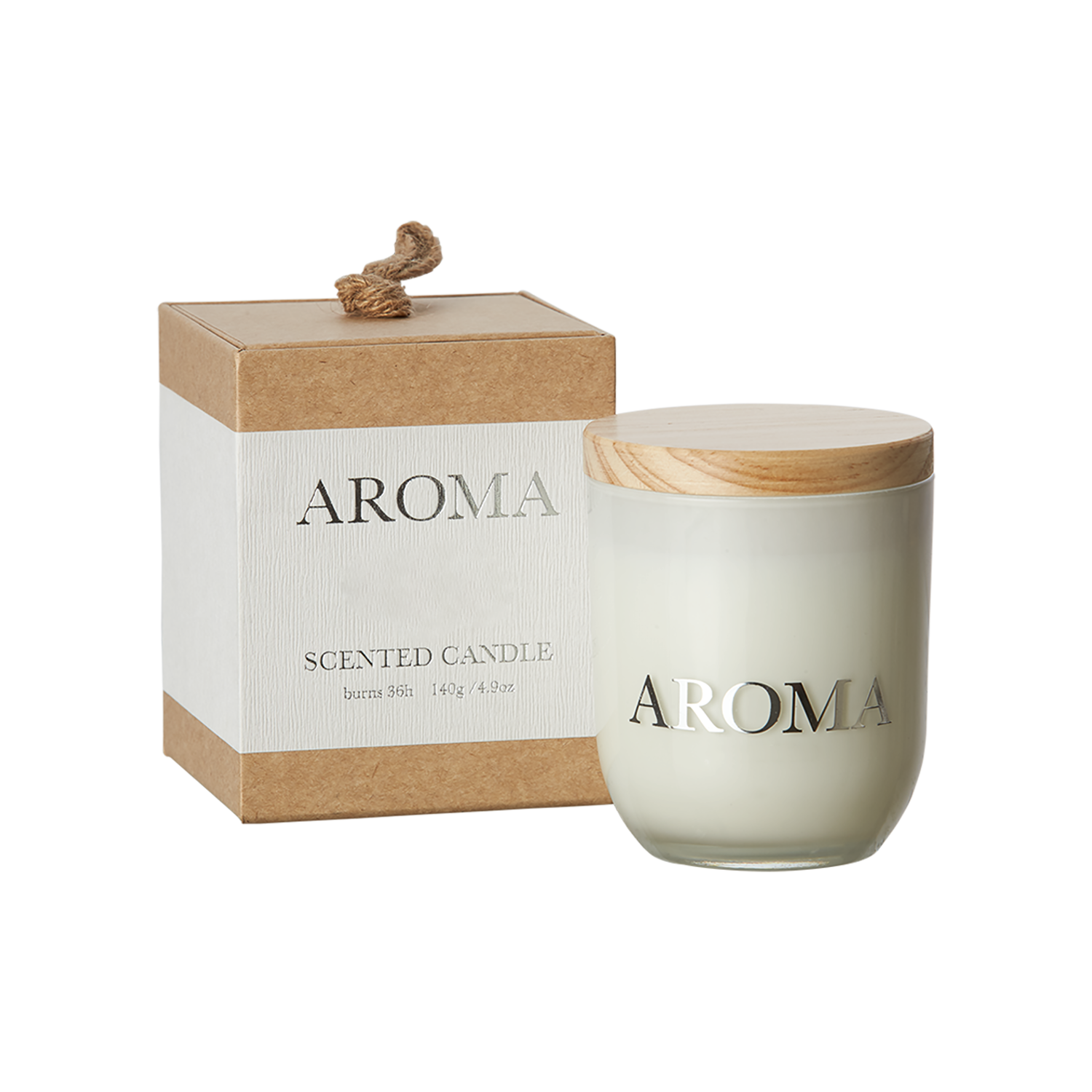 AROMA Doftljus M Rose & sandalwood, Brun/vit