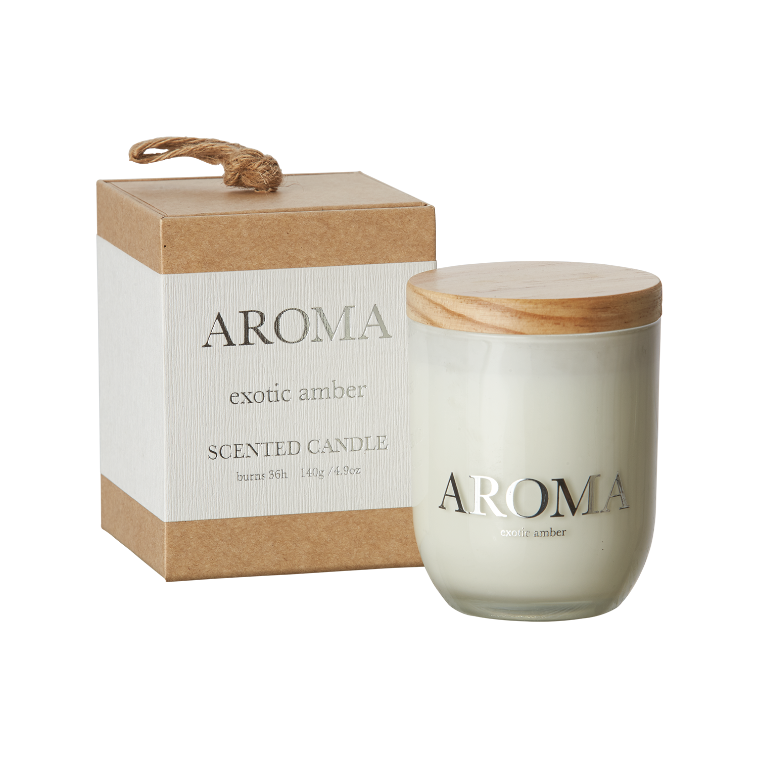 AROMA Doftljus S Exotic amber, Brun/vit