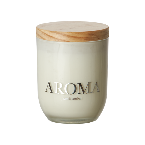 AROMA Doftljus S Exotic amber, Brun/vit
