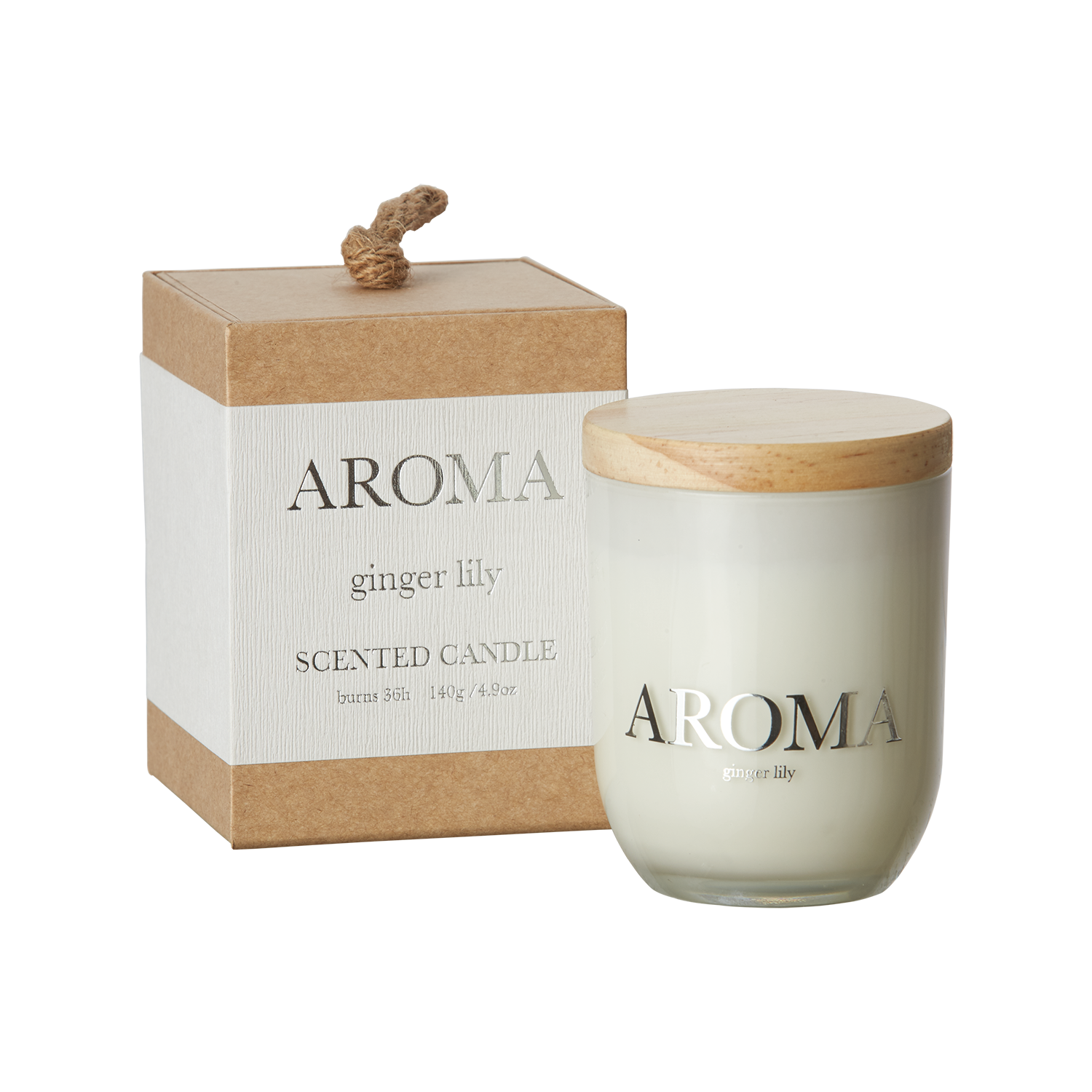 AROMA Doftljus S Ginger & lily, Brun/vit