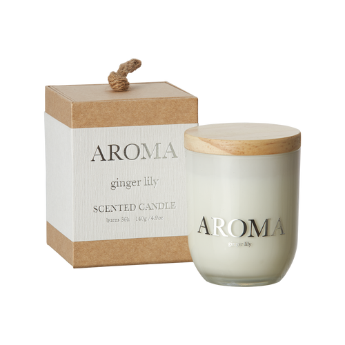 AROMA Doftljus S Ginger & lily, Brun/vit