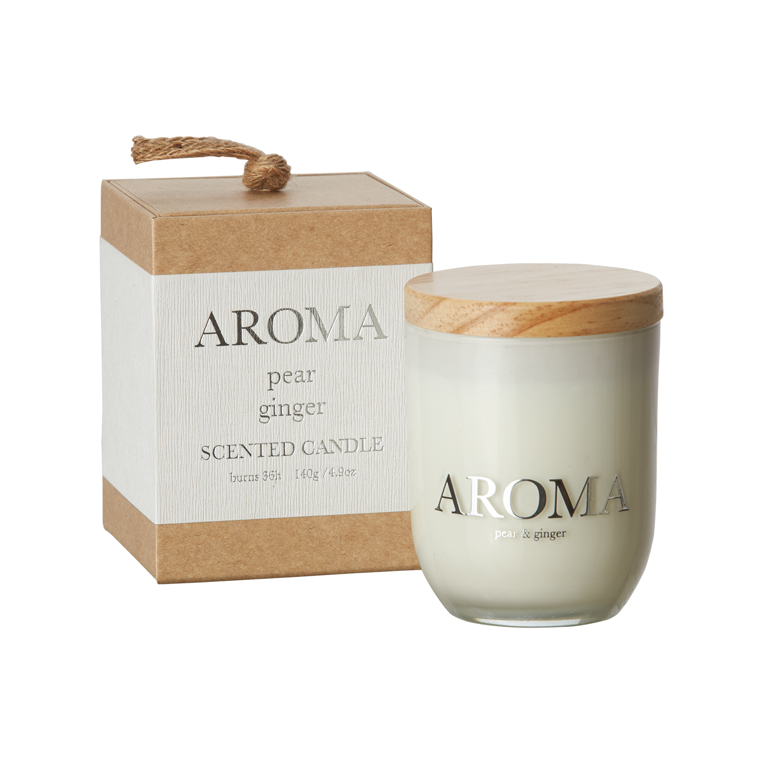 AROMA Doftljus S Pear & ginger, Brun/vit