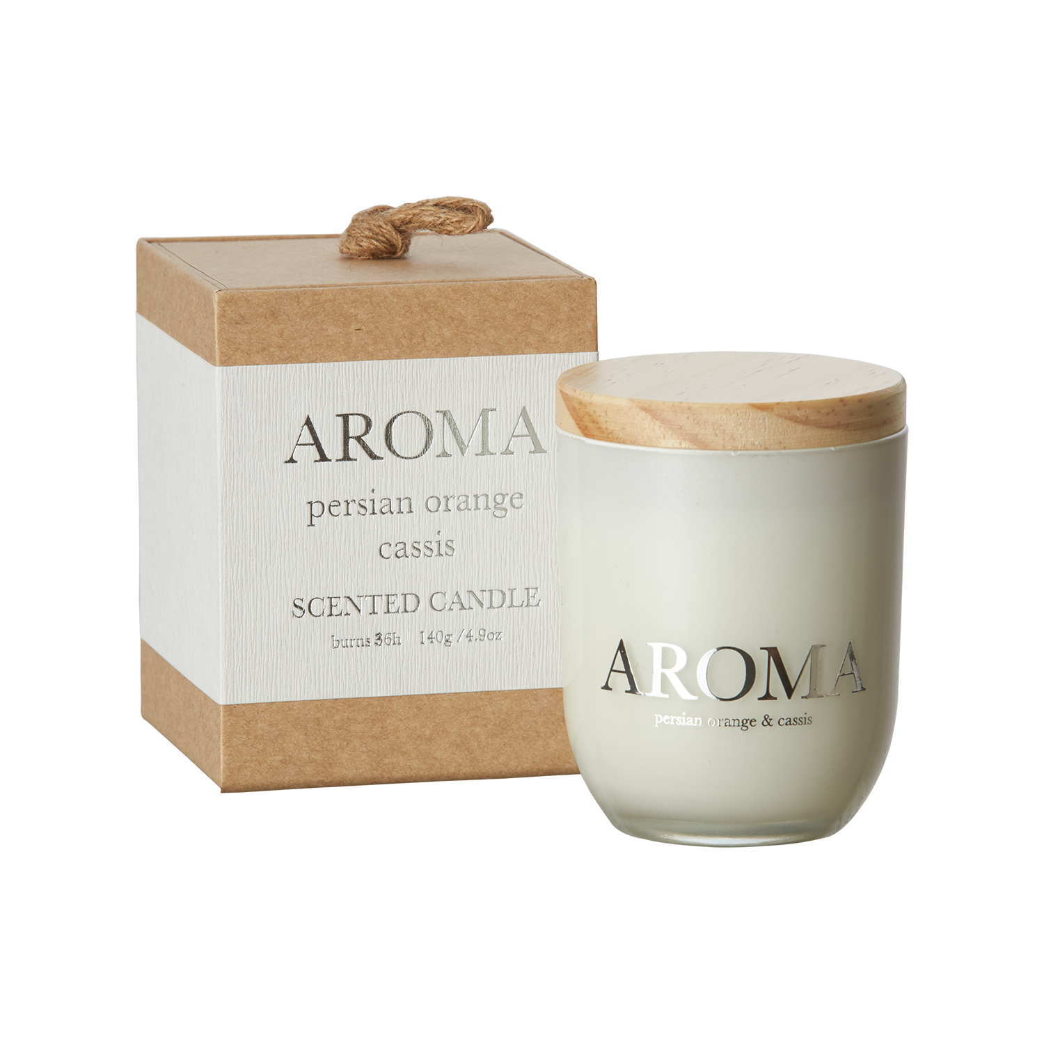 AROMA Doftljus S Persian orange & cassis, Brun/vit