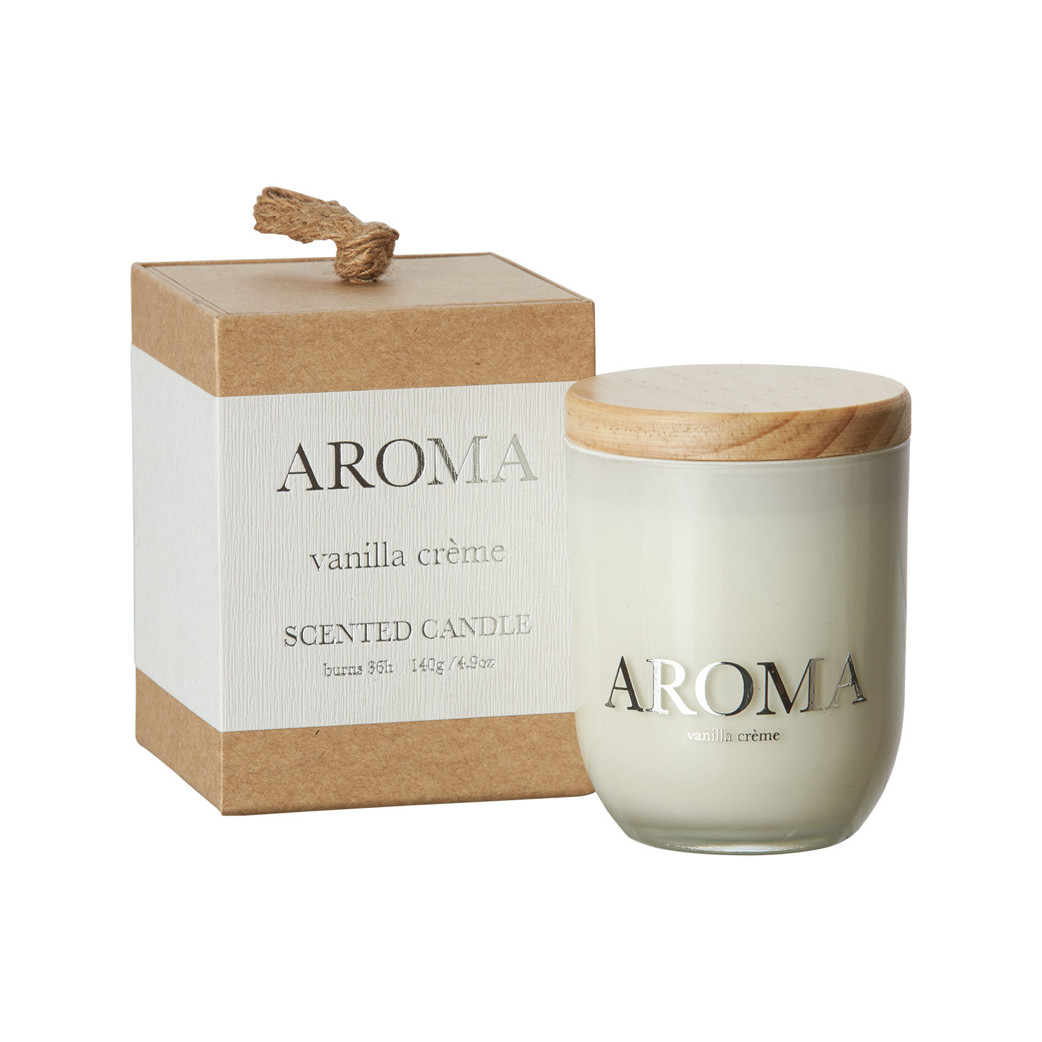 AROMA Doftljus S Vanilla cream, Brun/vit