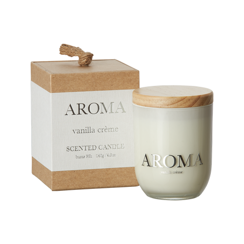 AROMA Doftljus S Vanilla cream, Brun/vit