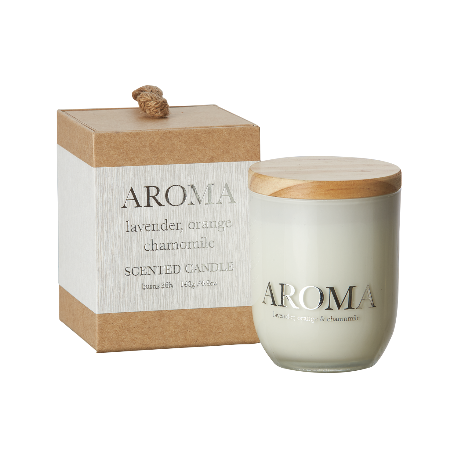 AROMA Doftljus S Lavender, orange & camomile, Brun/vit