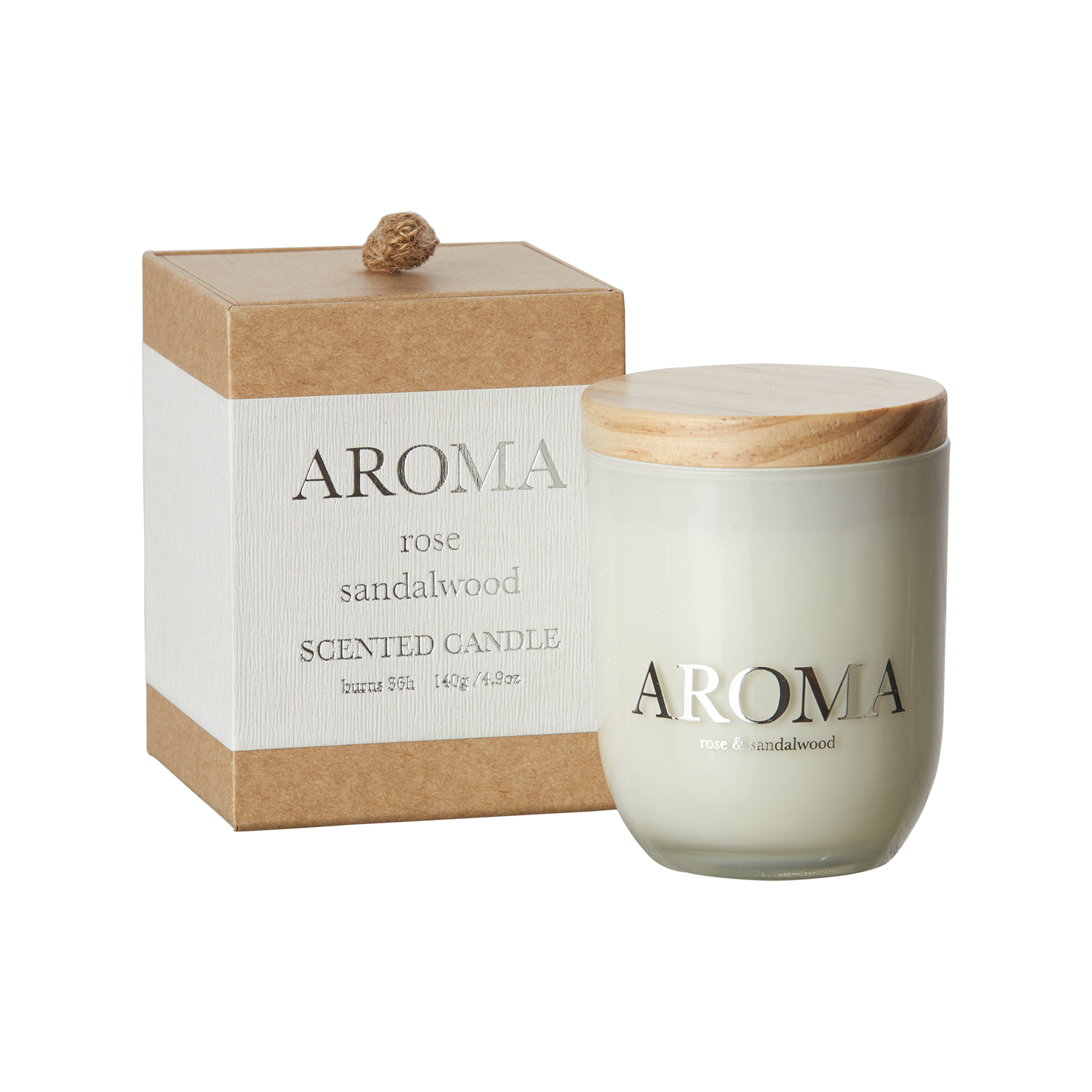 AROMA Doftljus S Rose & sandalwood, Brun/vit