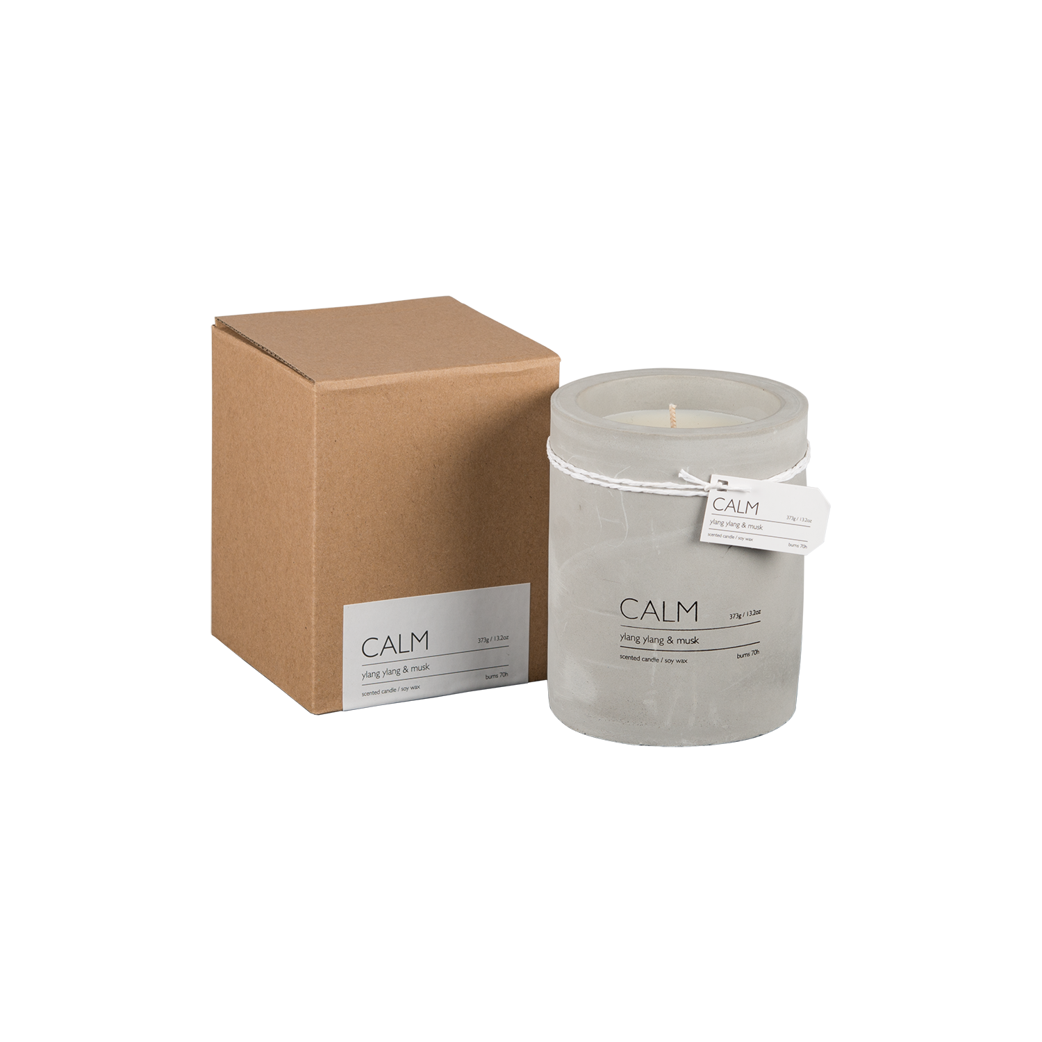 CALM Doftljus M Ylang ylang & musk, Brun/grå