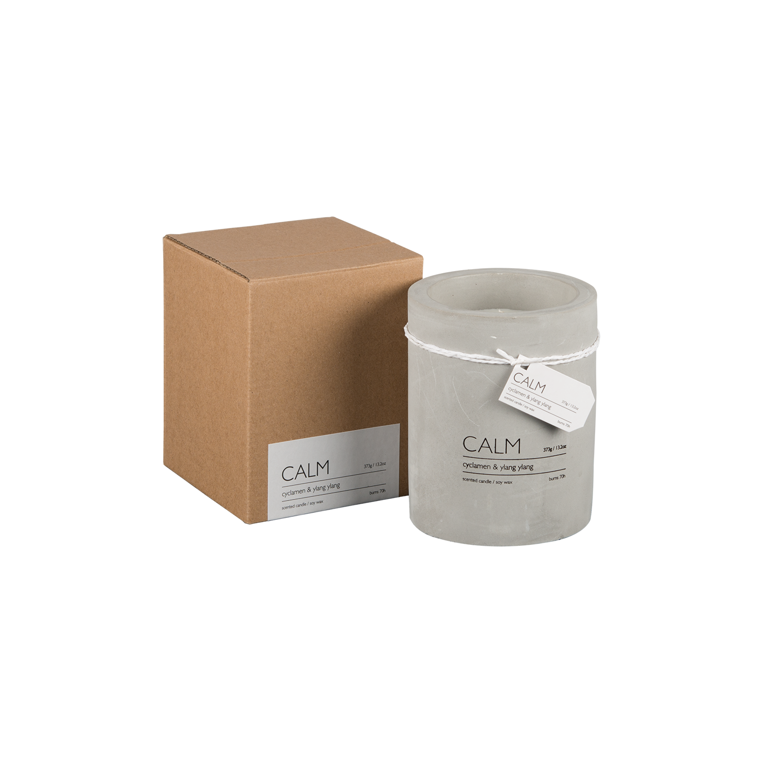 CALM Doftljus M Cyclamen & ylang ylang, Brun/grå
