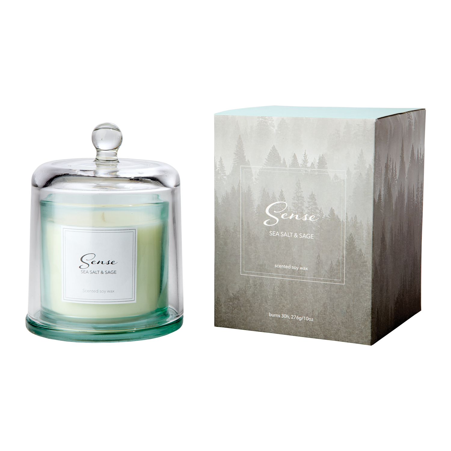 SENSE Doftljus med kupa Sea salt & sage, Turkos