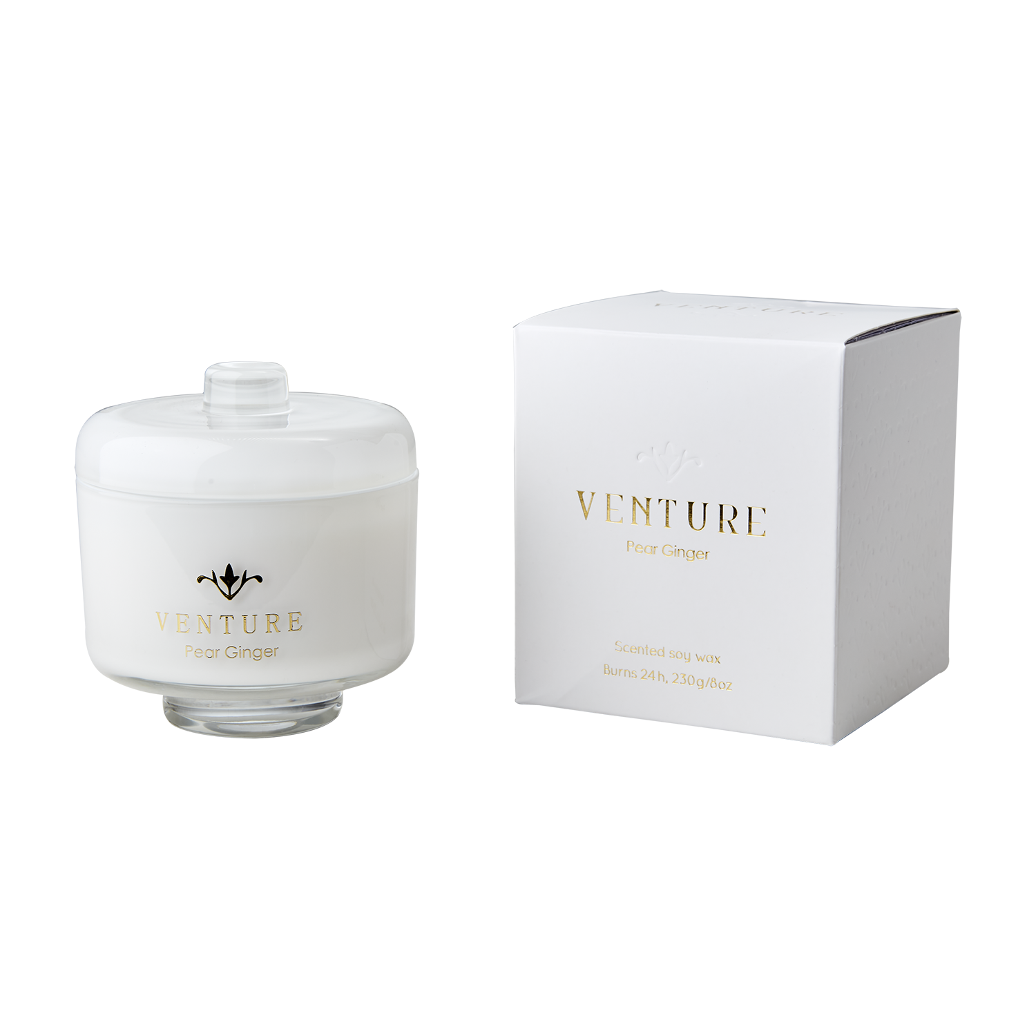 VENTURE Doftljus Pear & ginger, Vit