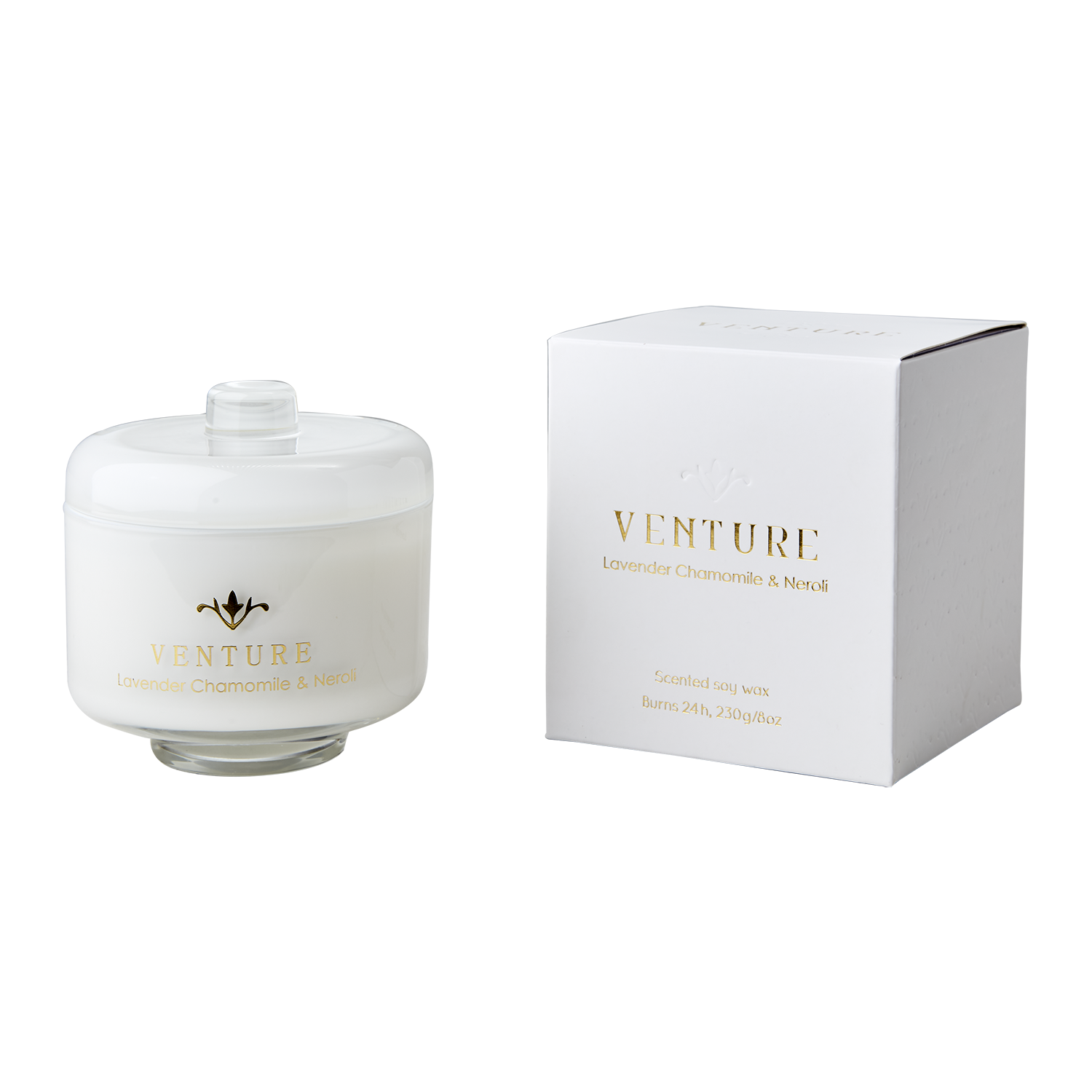 VENTURE Doftljus Lavender, chamomile & neroli, Vit