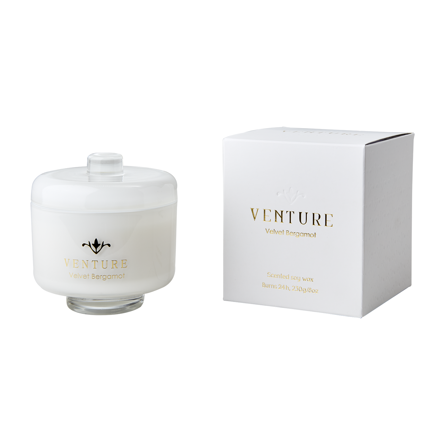 VENTURE Doftljus Velvet bergamot, Vit