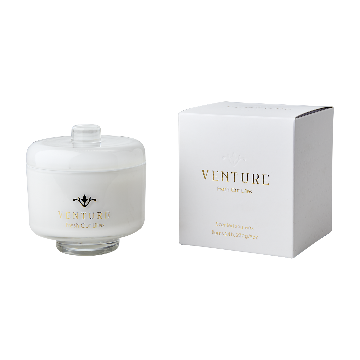 VENTURE Doftljus Fresh cut lilies, Vit