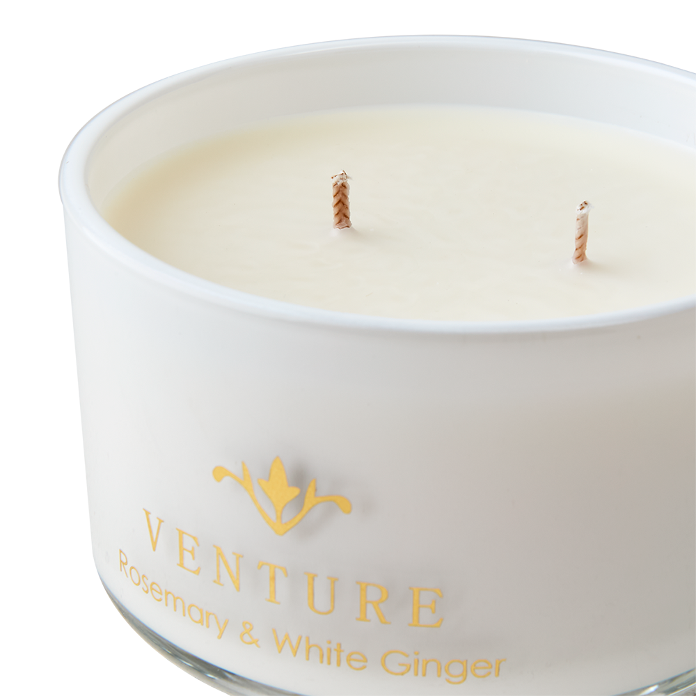 VENTURE Doftljus Rosemary & white ginger, Vit