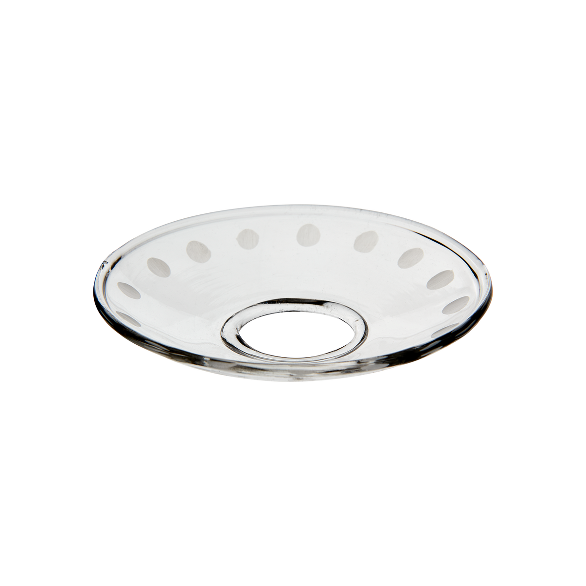 TINGLE Ljusmanschett i klart glas med matterade prickar runt kanten, diameter 8 cm