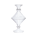 OLIVIA Vas i klart munblåst glas, slät diamantform med pärlkant på fot, höjd 19 cm