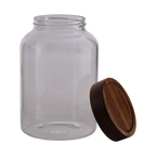 KALLE Burk med lock, Klar/brun – förvaringsburk i klart glas med lock i akaciaträ, Ø13 cm – bild 4