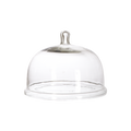 BELLA Glaskupa i klart munblåst glas med bred låg kupol och droppformad knopp, Ø25 cm och 20 cm hög