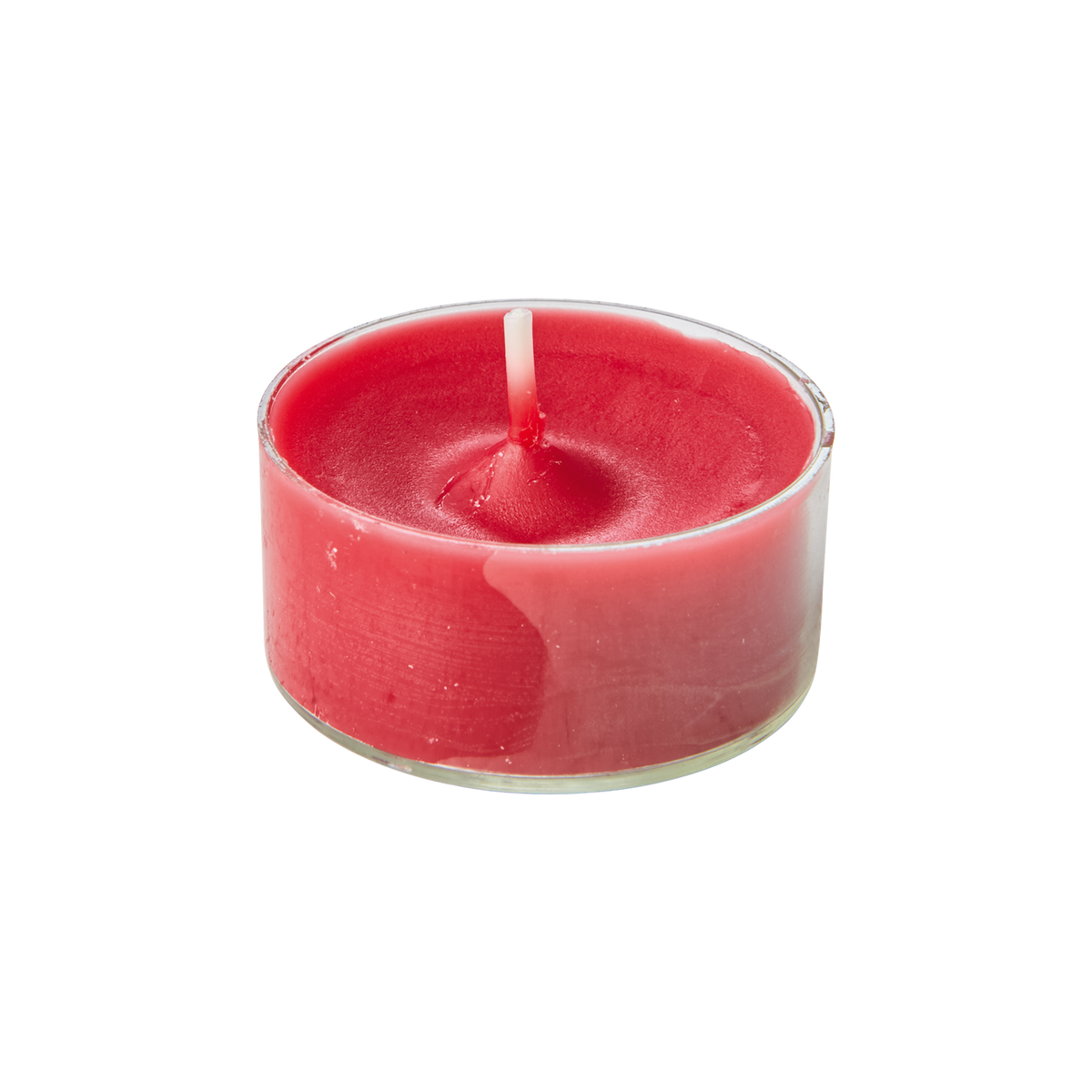 COLOURED TEALIGHTS Värmeljus i djupröd färg med genomskinlig kopp, Ø3,8 cm, 20-pack – bild 2