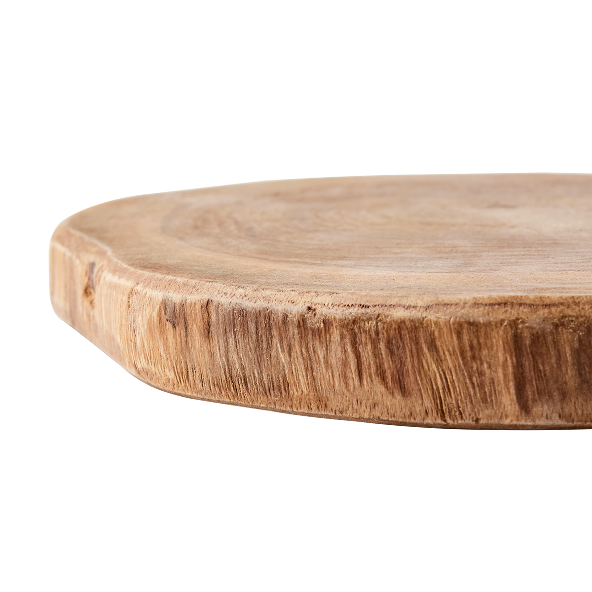 ARVID Dekorationsfat i teakrot format som en trädskiva med synliga årsringar, ca 20 × 18 × 2 cm – bild 4